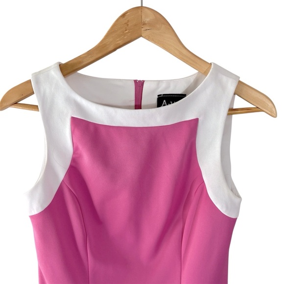 A-list Bright Pink & White Retro Sheath Dress, size XS/ Juniors size 5 - Picture 6 of 12